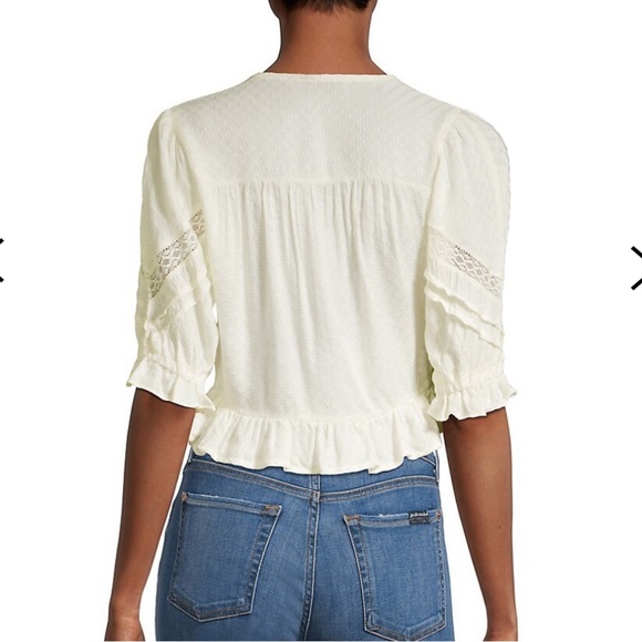 Dex Puff Sleeve Tie-Front Blouse NWOT - Picture 2 of 6